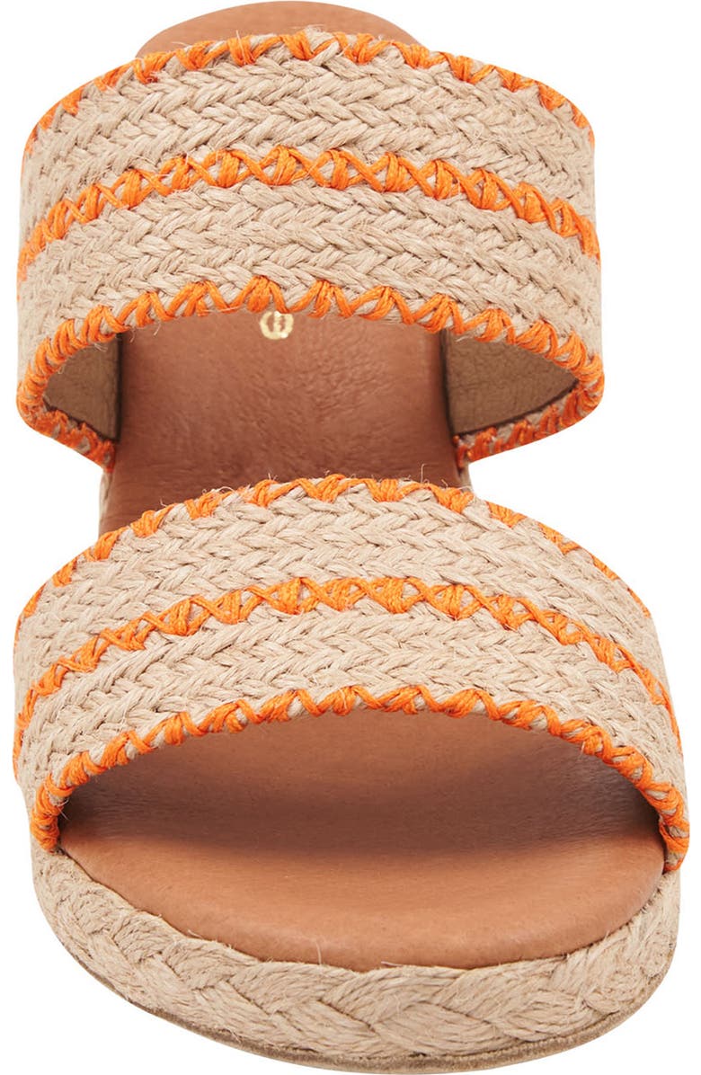 André Assous Nolita Raffia Espadrille Platform Wedge Slide Sandal, Alternate, color,