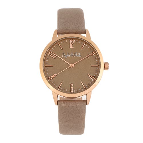 Sophie and Freda Vancouver Leather-Band Watch in Tan at Nordstrom