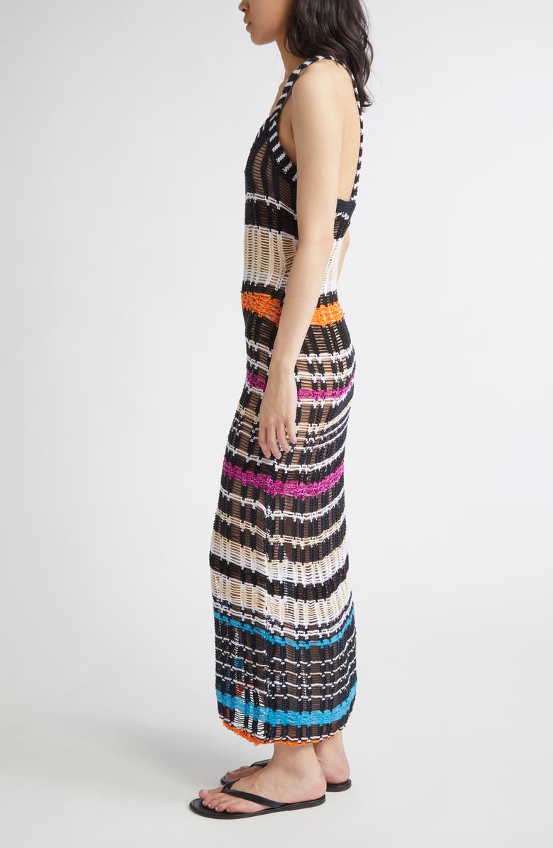 ZANKOV Libiana Stripe Openwork Sweater Dress, Alternate, color, Ice Multi