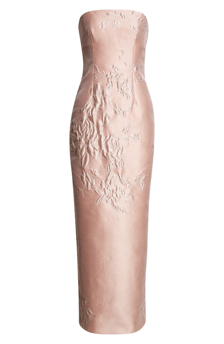 Emilia Wickstead Ximena Floral Jacquard Strapless Gown, Alternate, color,