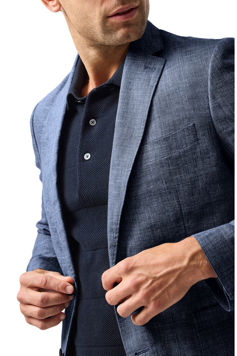 Greerton Linen & Cotton Sport Coat, Alternate, color, INDIGO