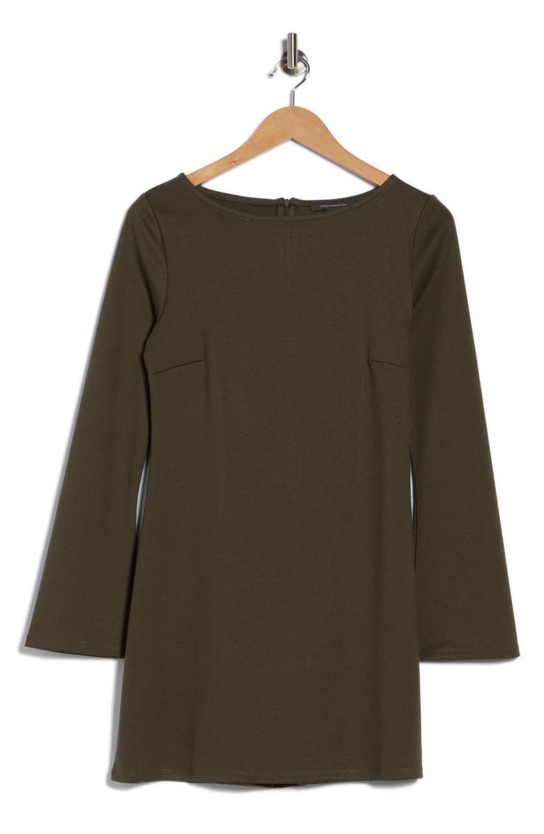 French Connection Long Sleeve Ponte A-Line Dress, Alternate, color, Olive