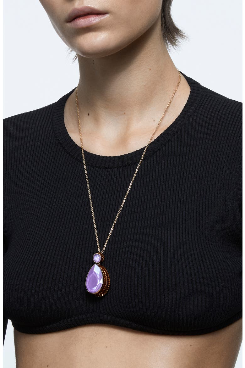 Orbita Crystal Pendant Necklace, Alternate, color, GREEN
