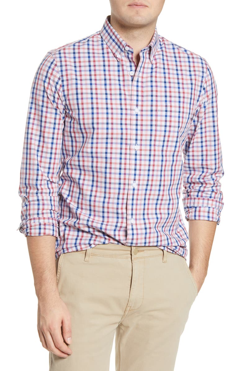 1901 Slim Fit Stripe Button-Down Shirt, Main, color, 