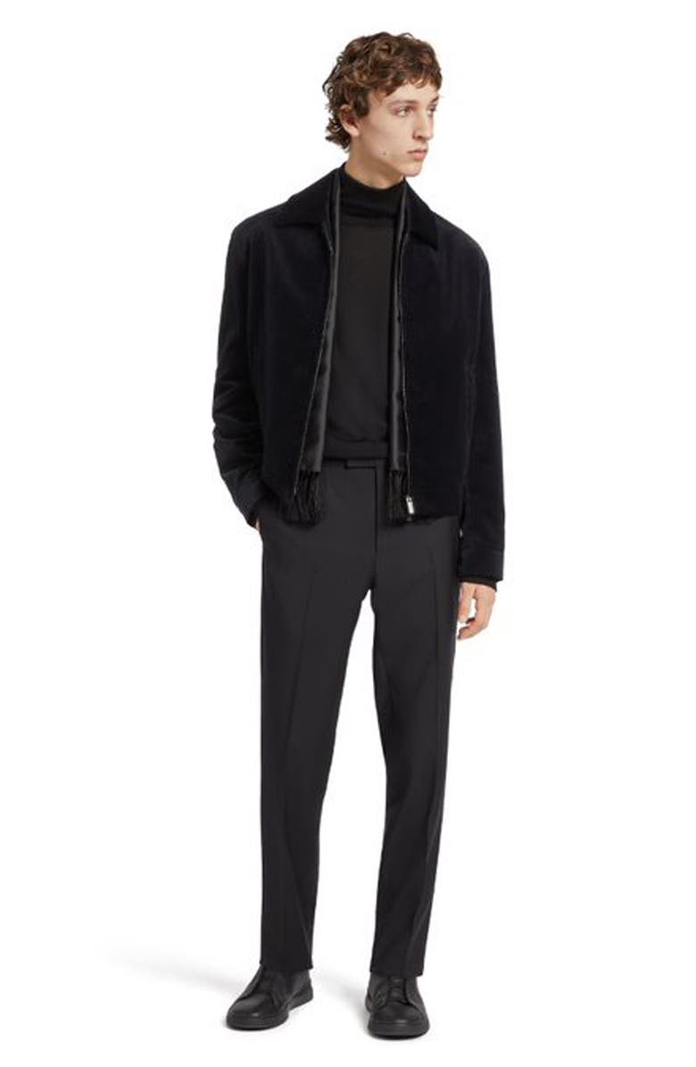 ZEGNA Devoré Cotton Velveteen Evening Bomber Jacket, Alternate, color, 