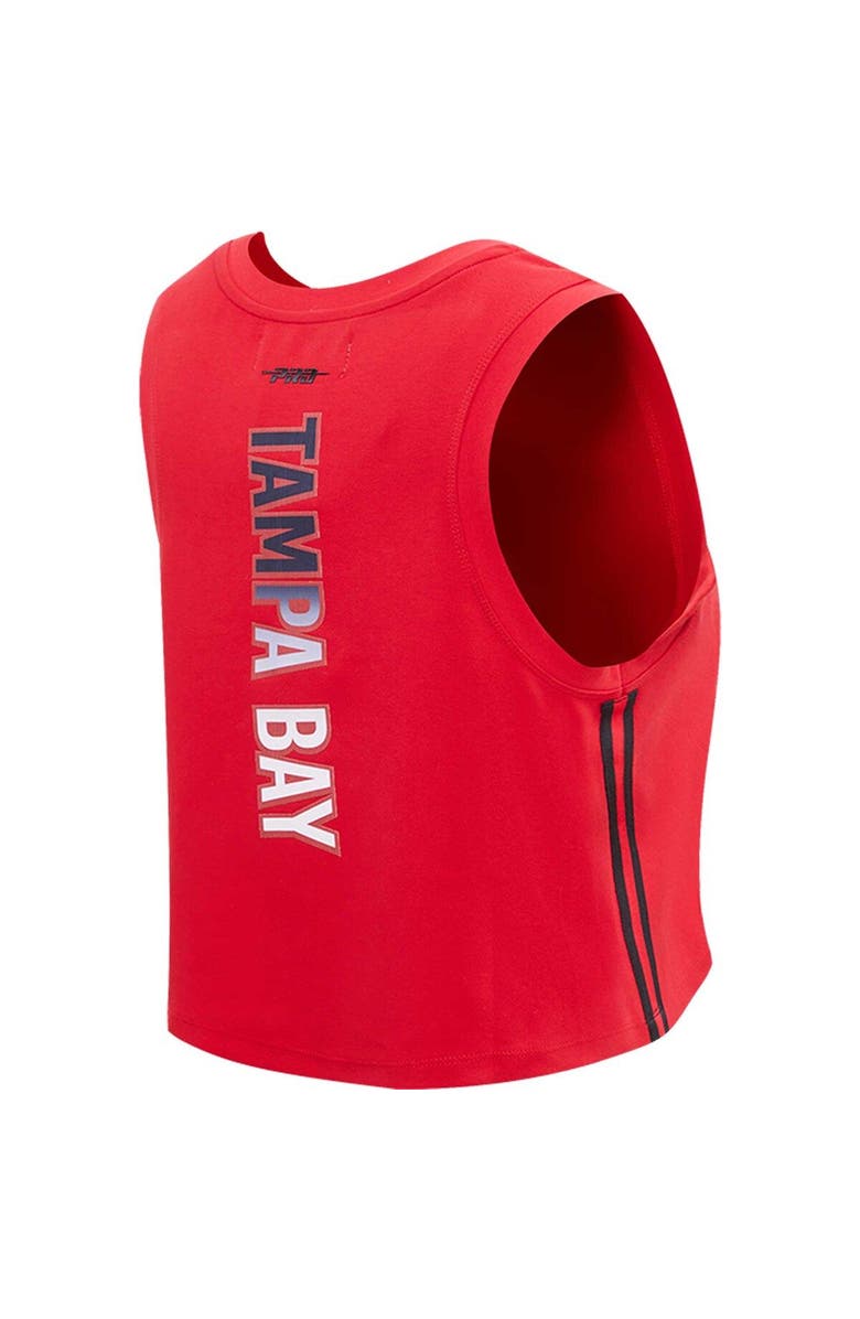 PRO STANDARD Women's Pro Standard  Red Tampa Bay Buccaneers Ombre Wordmark Classic Cropped Tank Top, Alternate, color, 