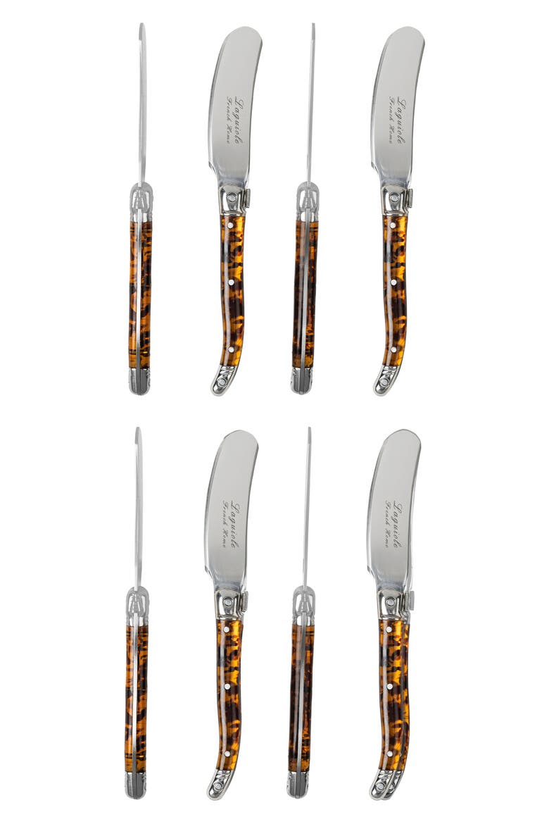 8-Piece Spreader Knife Set, Main, color, TORTOISE SHELL