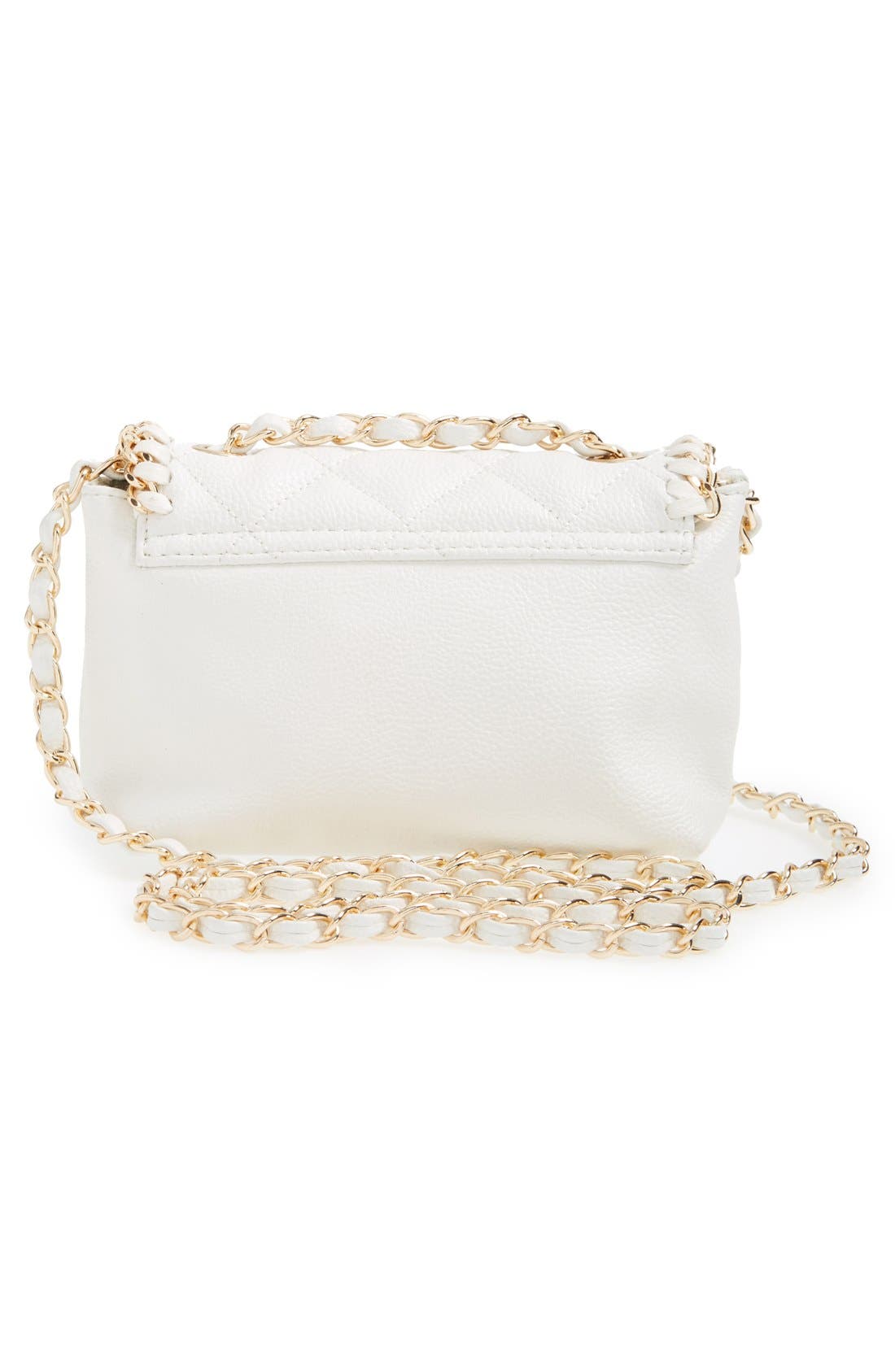 Quilted Flap Faux Leather Crossbody Bag, Alternate, color, WHITE