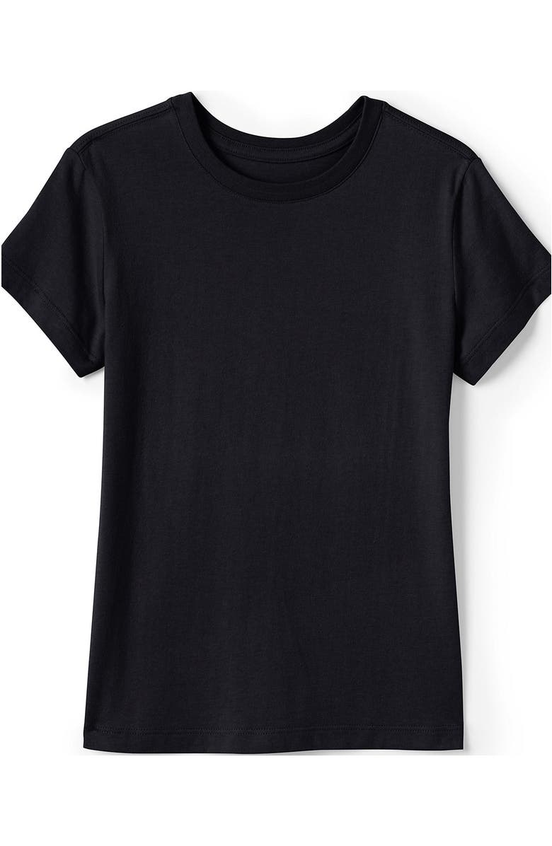 Lands' End School Uniform Girls Short Sleeve Essential T-shirt, Alternate, color, Black