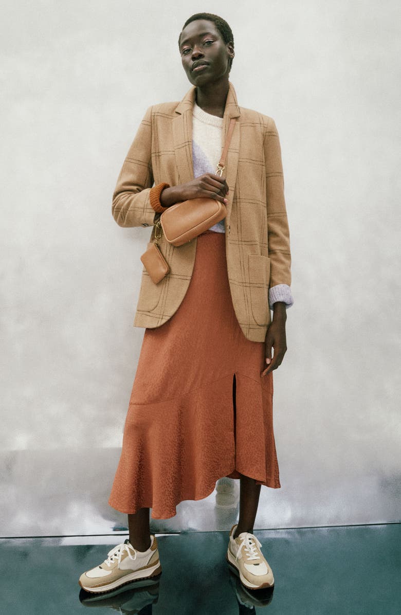 Madewell Larsen Windowpane Check Recycled Wool Blend Blazer, Alternate, color, 