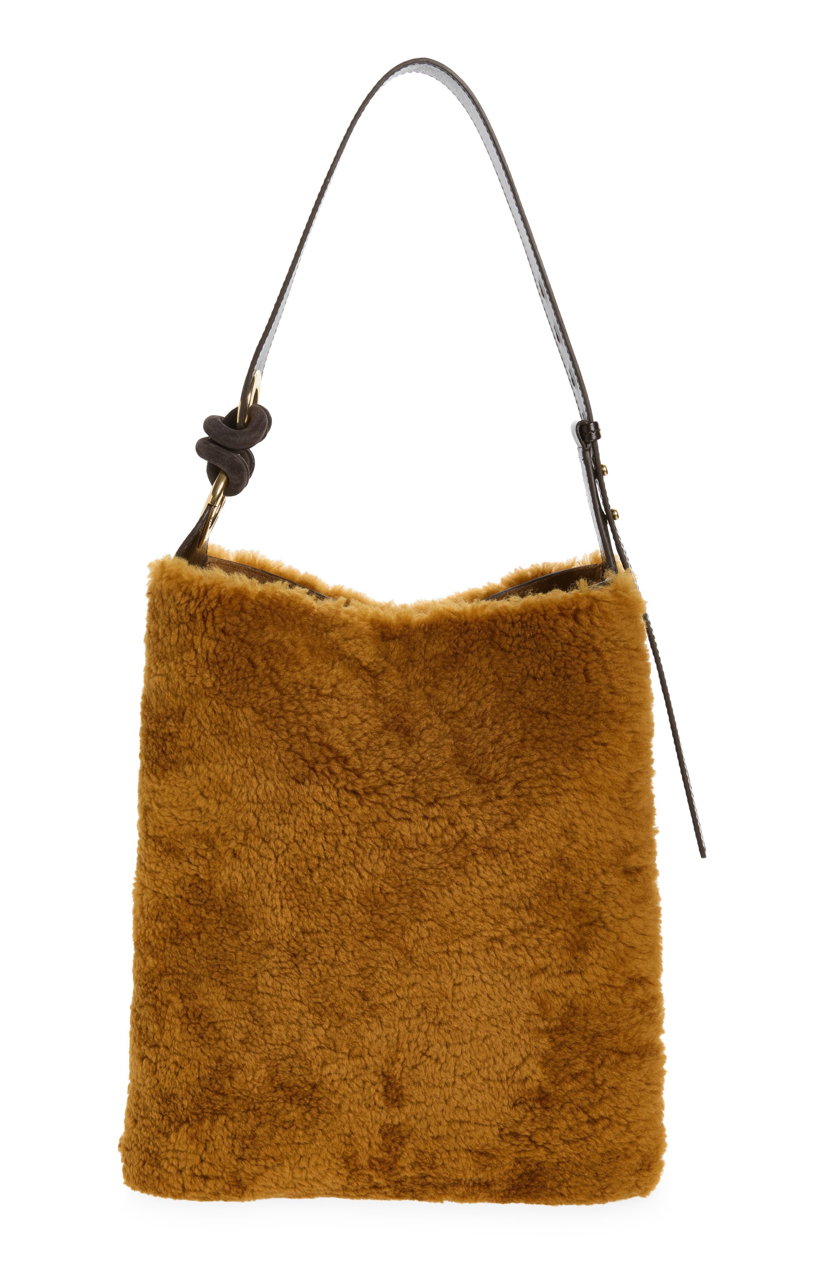Ringo Genuine Shearling Shoulder Bag, Alternate, color, BUTTERSCOTCH