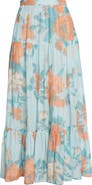 Erdem Floral Print Tiered Cotton & Silk Voile Midi Skirt