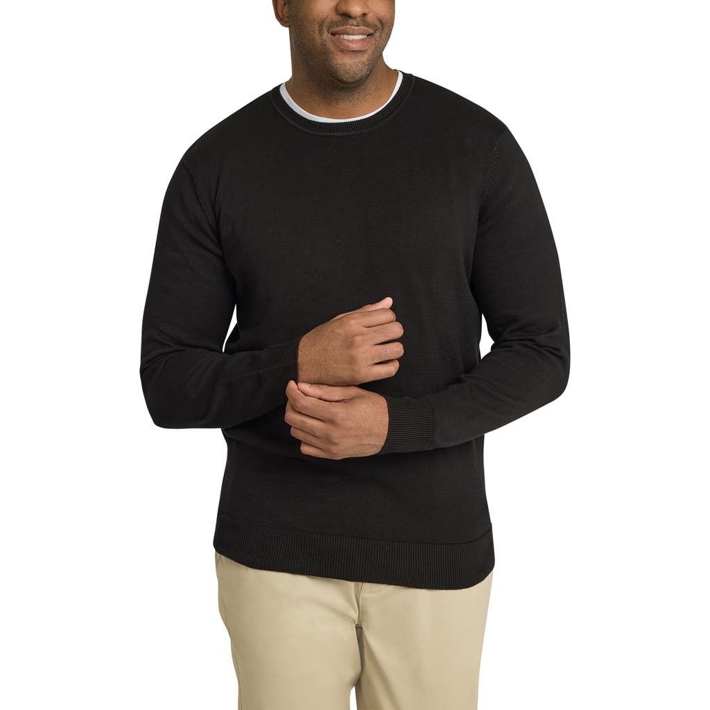 Johnny Bigg Essential Cotton Crewneck Sweater in Black