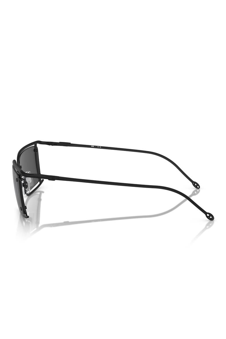 57mm Rectangular Sunglasses, Alternate, color, MATTE BLACK / DARK GREY
