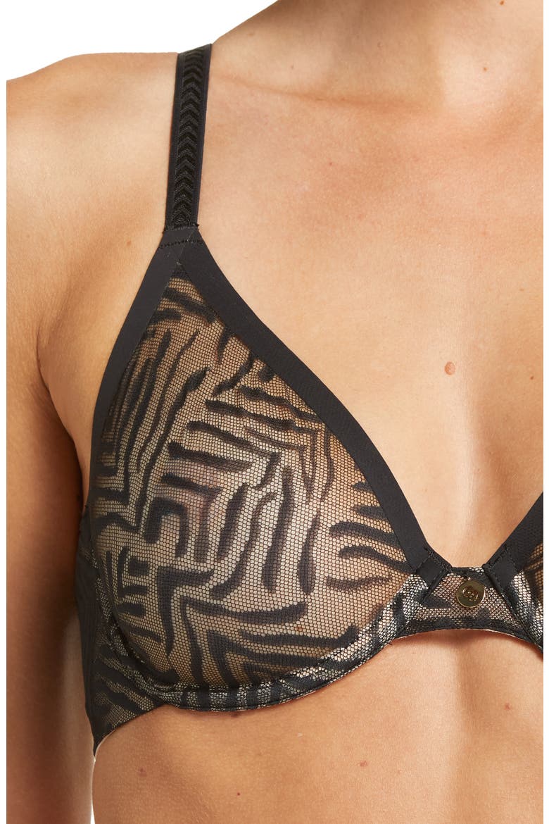 Allure Sheer Underwire T-Shirt Bra, Alternate, color, BLACK