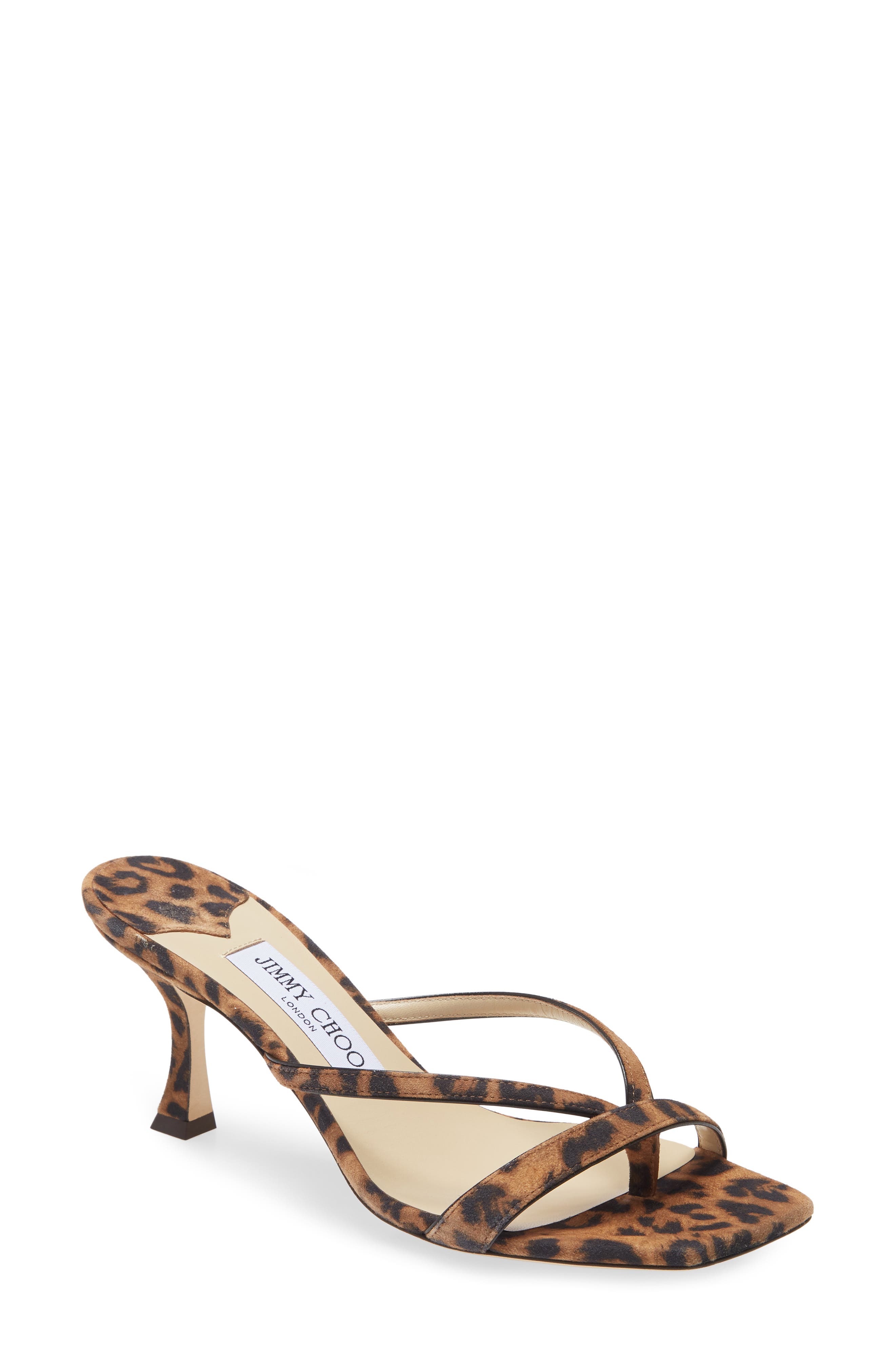 Jimmy Choo Maelie Leopard Print Sandal, Main, color, 