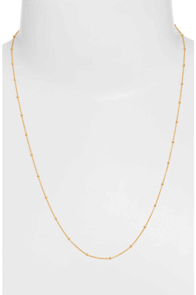 21-Inch Fine Beaded Chain, Alternate, color, GOLD