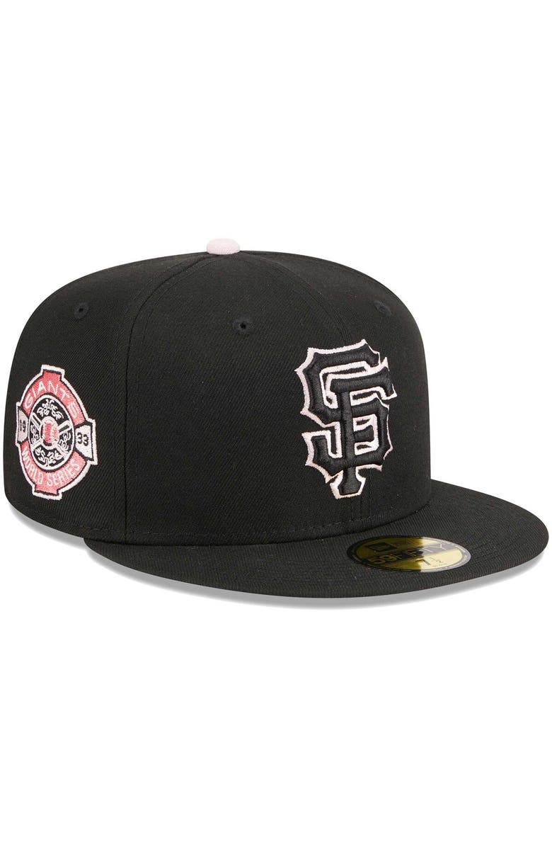 New Era Men's New Era Black San Francisco Giants Pastel Undervisor 59FIFTY Fitted Hat, Alternate, color,