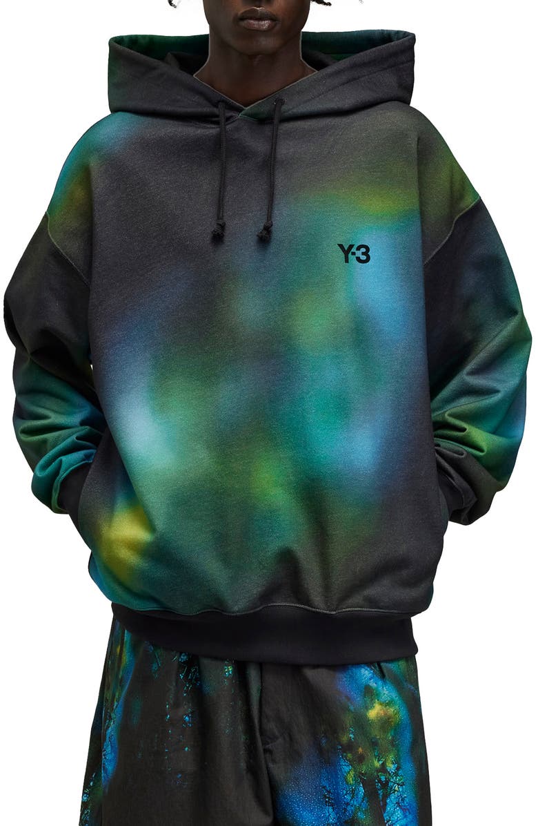 Y-3 Allover Print French Terry Hoodie, Main, color, 
