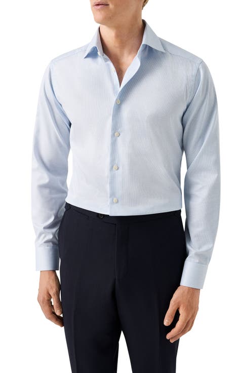 Slim Fit Check Cotton Dress Shirt