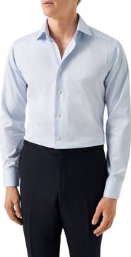 Eton Slim Fit Microcheck Cotton Dress Shirt