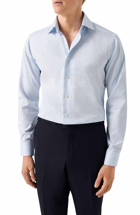Eton Slim Fit Microcheck Cotton Dress Shirt