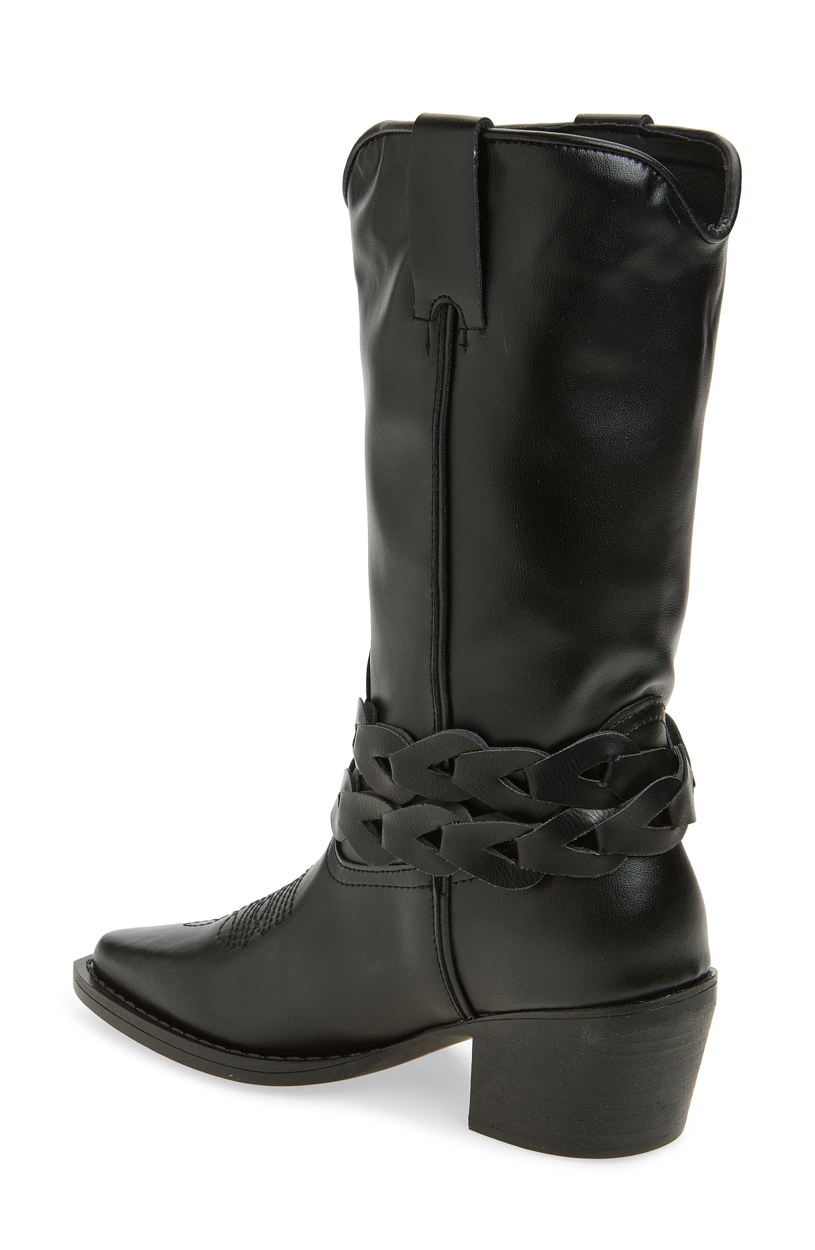 Steve Madden Ames Western Boot, Alternate, color, Black Leather