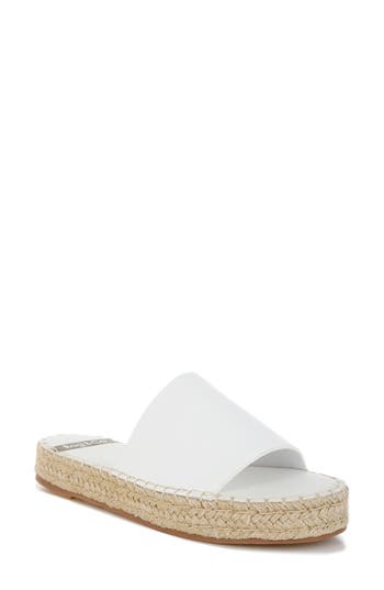 Rag & Co Scalar Espadrille Slide Sandal In White