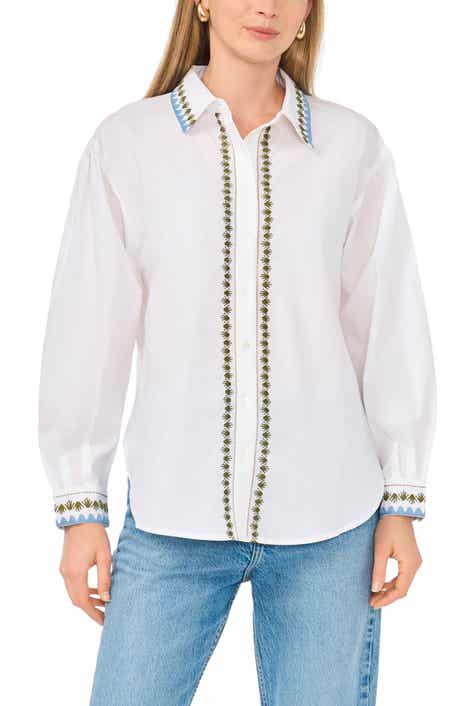 Parker Embroidered Long Sleeve Button-Up Shirt