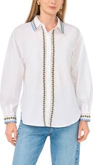 Parker Embroidered Long Sleeve Button-Up Shirt