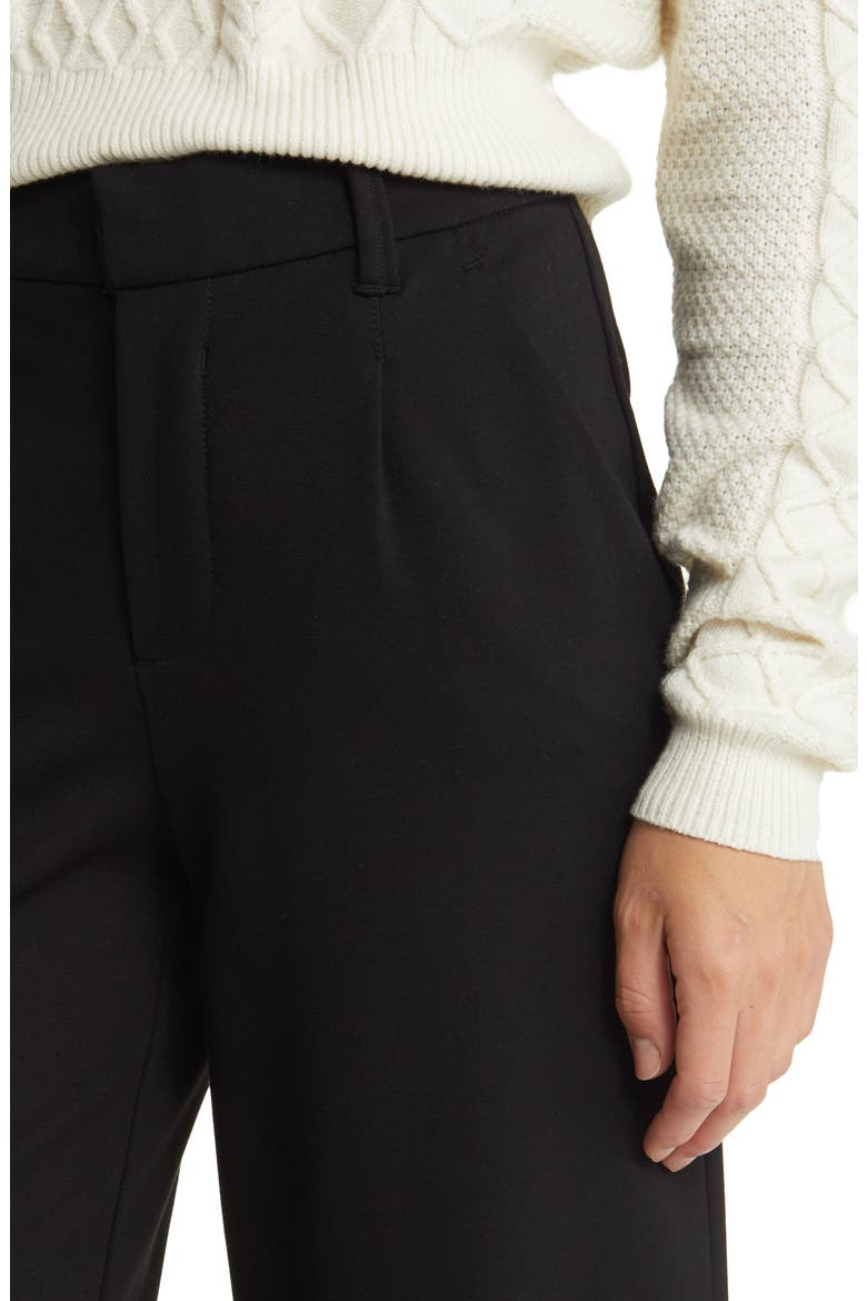 'Ab'Solution Skyrise Wide Leg Ponte Pants (Nordstrom Exclusive), Alternate, color, BLACK