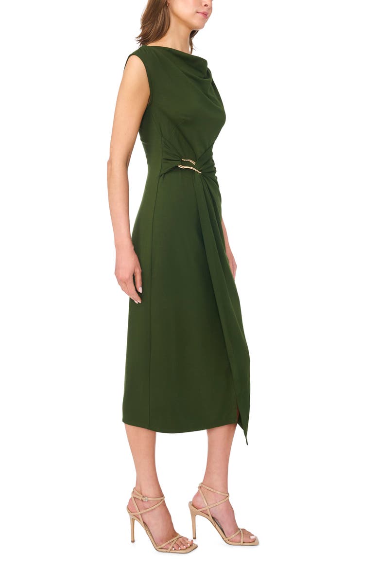 Asymmetric Shirred Waist Body-Con Dress, Alternate, color, MIDNIGHT SAGE