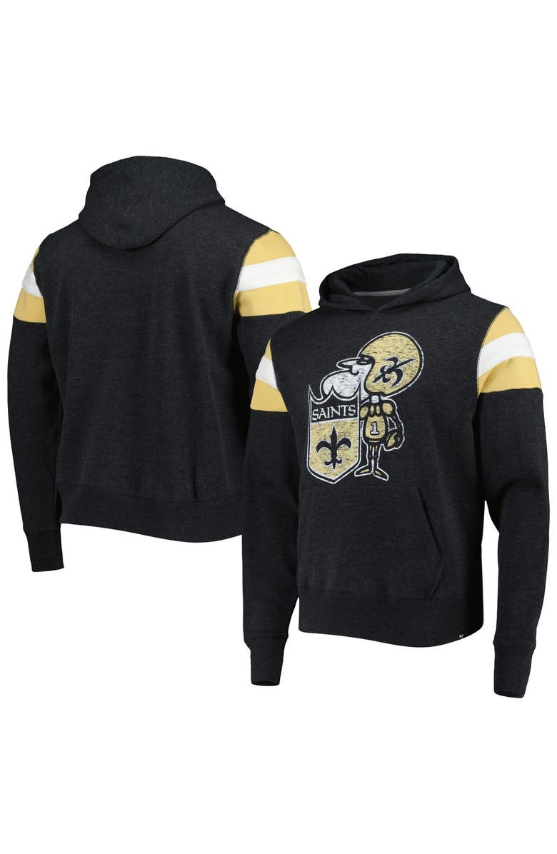 '47 Men's '47 Black New Orleans Saints Legacy Premier Nico Pullover Hoodie, Main, color, Black