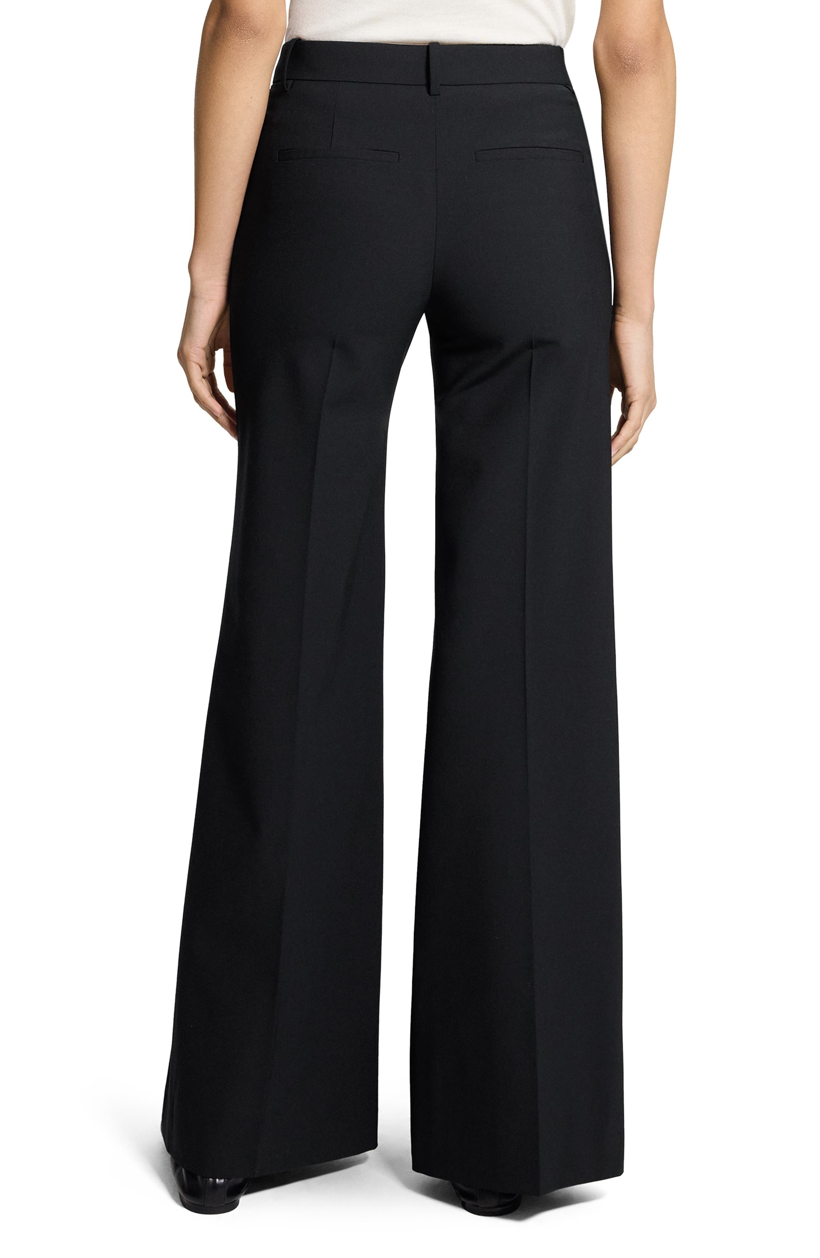 Mid Rise Stretch Wool Flare Pants - image 2