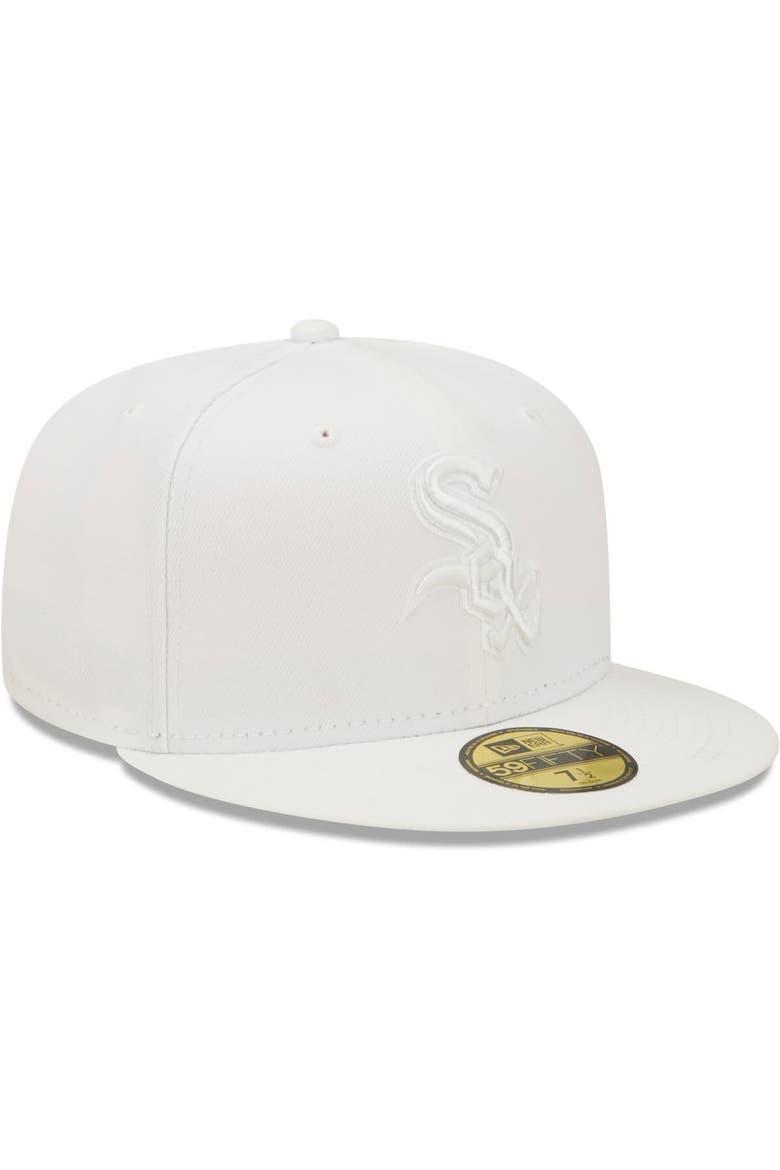 Men's New Era Chicago White Sox White on White 59FIFTY Fitted Hat, Alternate, color, White