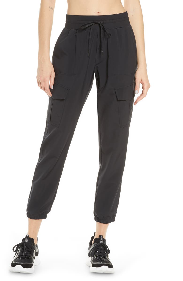 Zella Getaway Cargo Pants, Main, color, Black