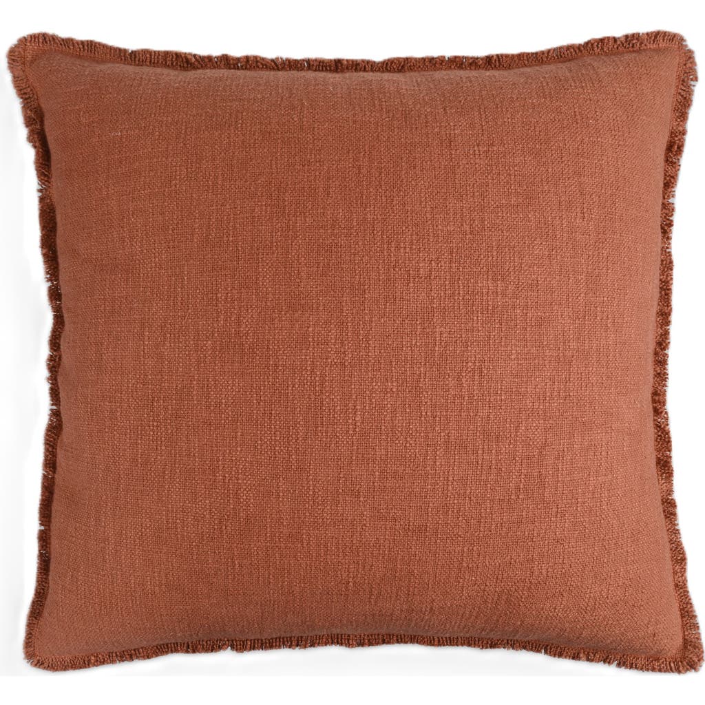 Naki & Ssam Organic Chic Solid Square Pillow Cover With Frayed Edges