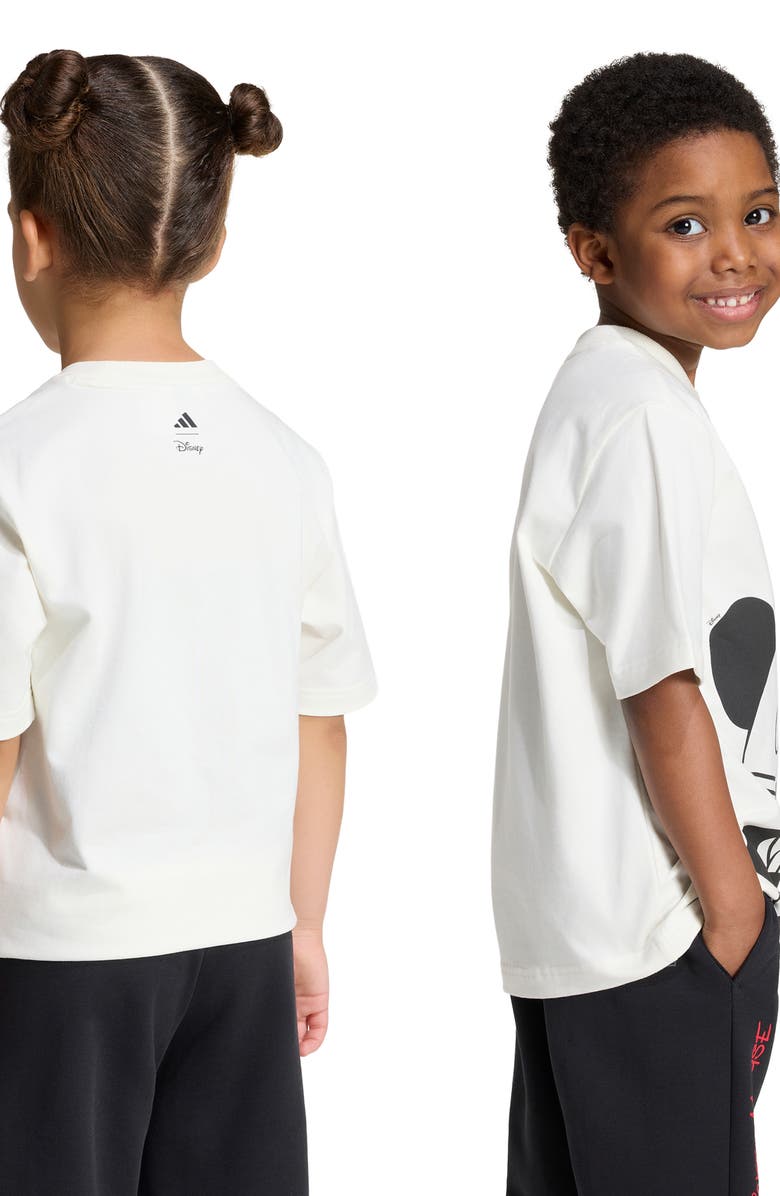 adidas Originals x Disney Kids' Mickey Mouse Graphic T-Shirt, Alternate, color, Off White/ Black