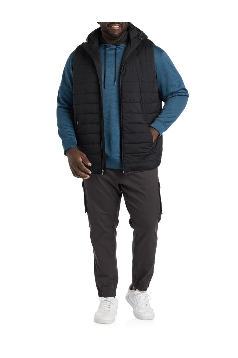 Big & Tall Hooded Puffer Vest, Alternate, color, BLACK