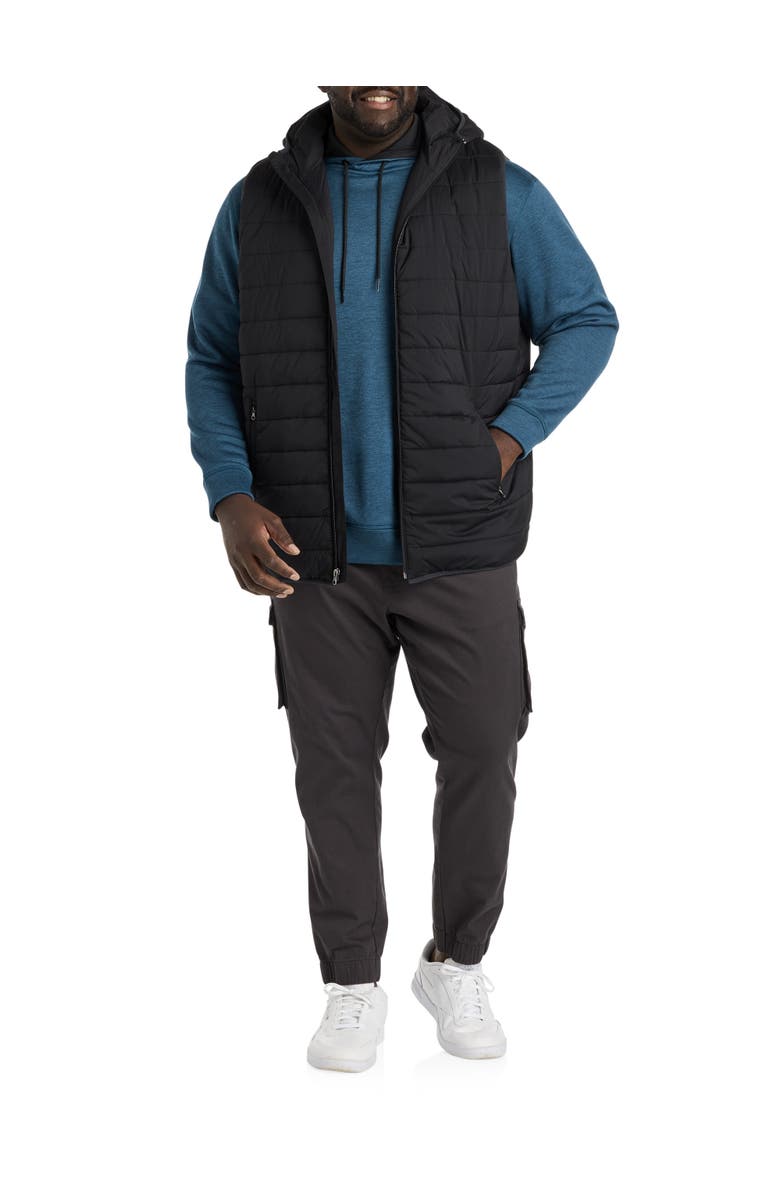 Society of One by DXL Big & Tall Hooded Puffer Vest, Alternate, color, Black