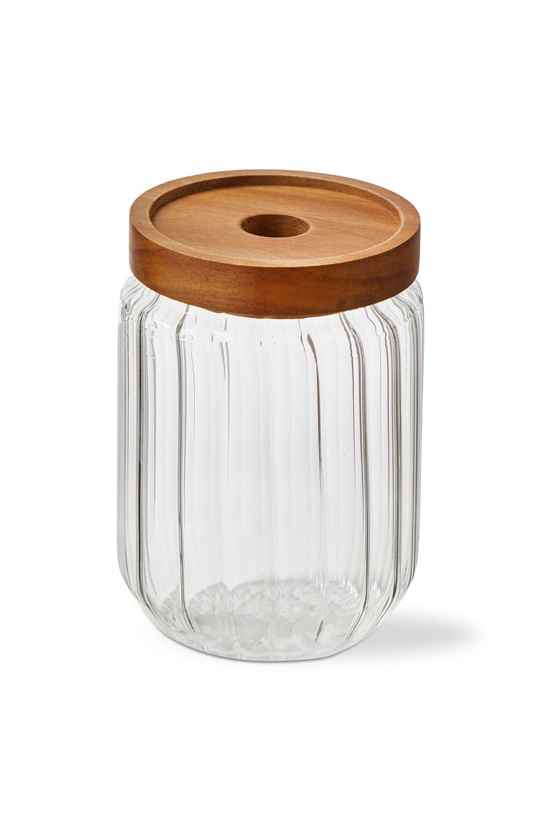 tag Ribbed Glass Canister Medium Clear Glass Everyday, Main, color, Clear