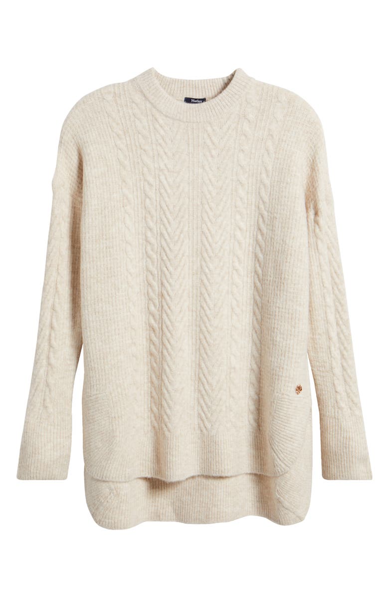 Hatley Cable Stitch Long Sleeve High-Low Sweater Tunic, Main, color, 