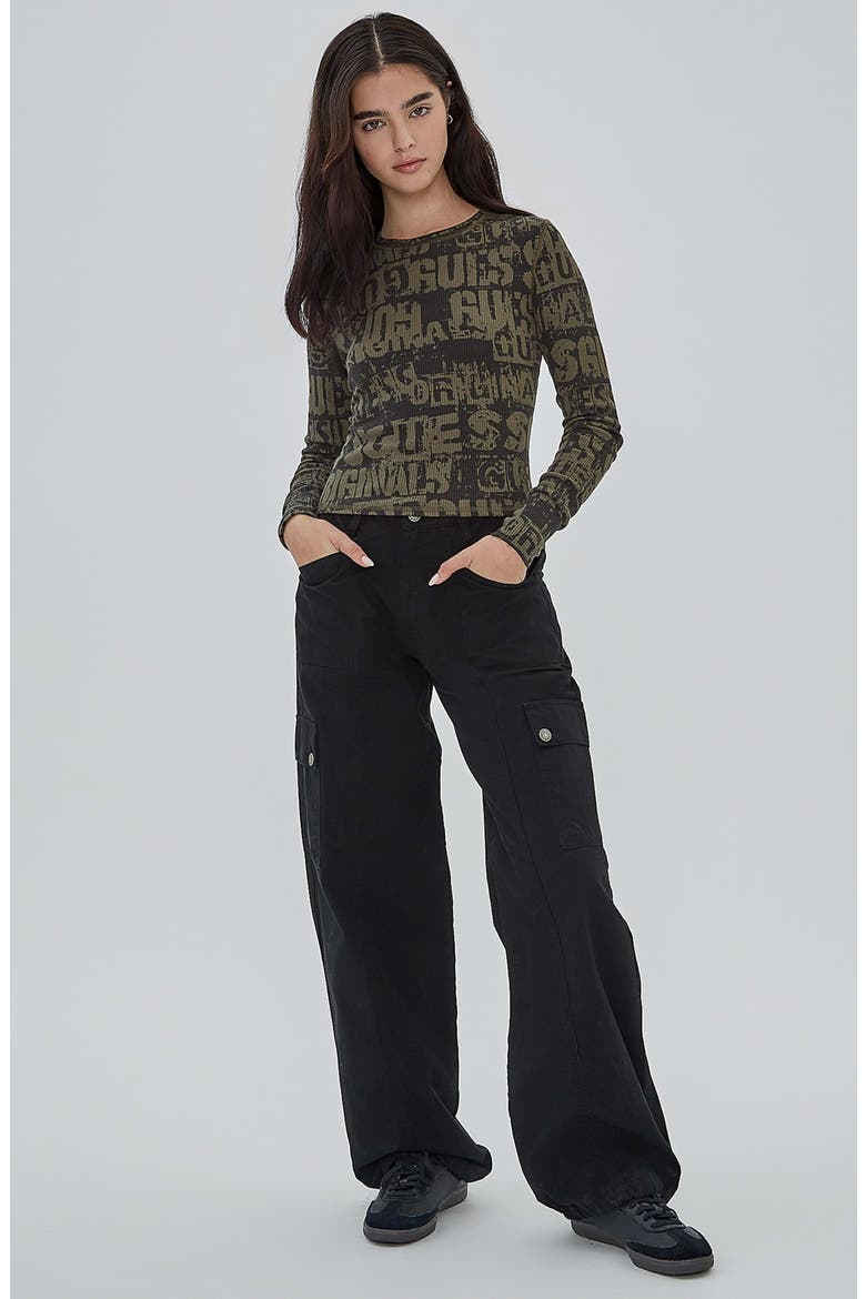 Go Utility Cotton Denim Cargo Pants, Alternate, color, BLACK