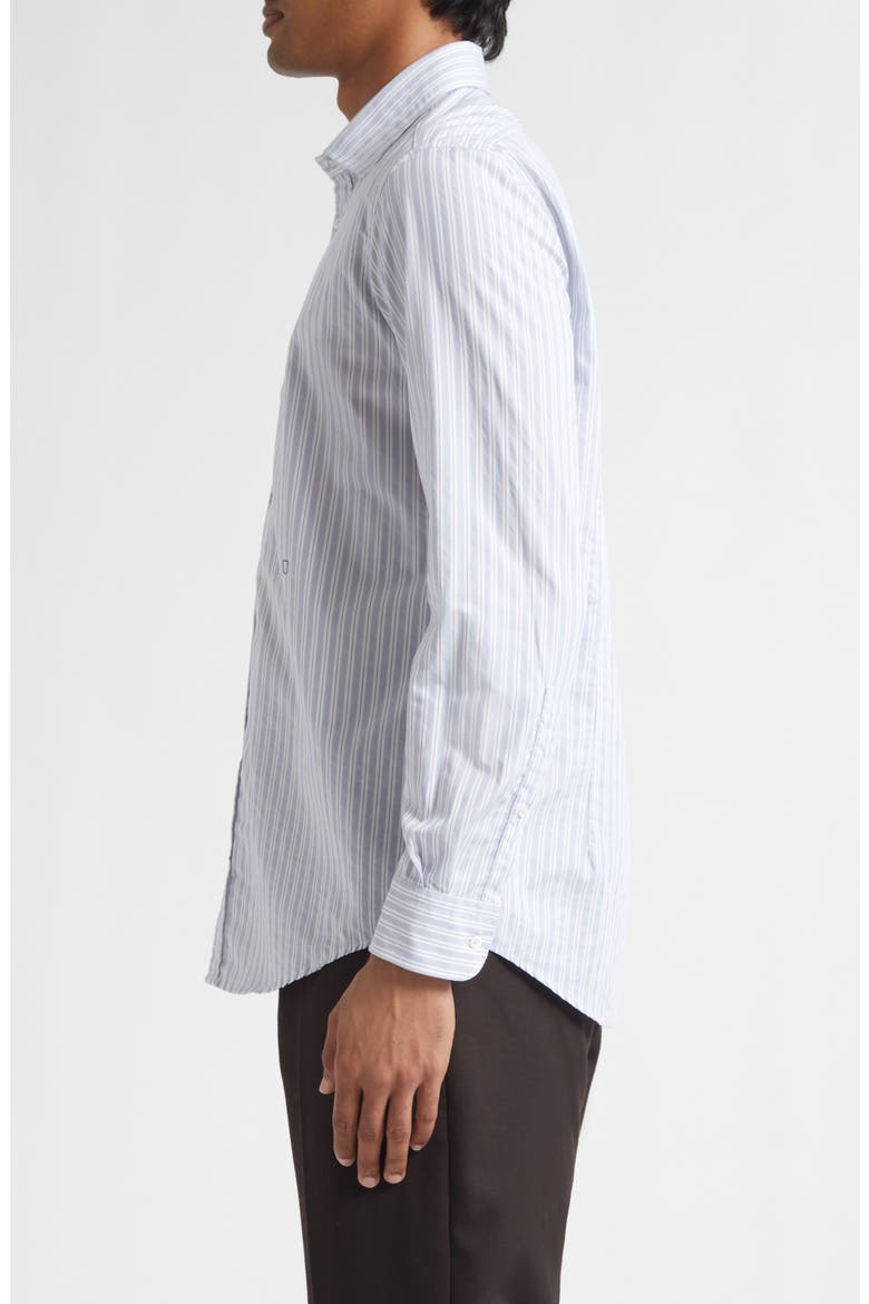 Genova Classic Stripe Cotton Button-Up Shirt, Alternate, color, ATLANTIC