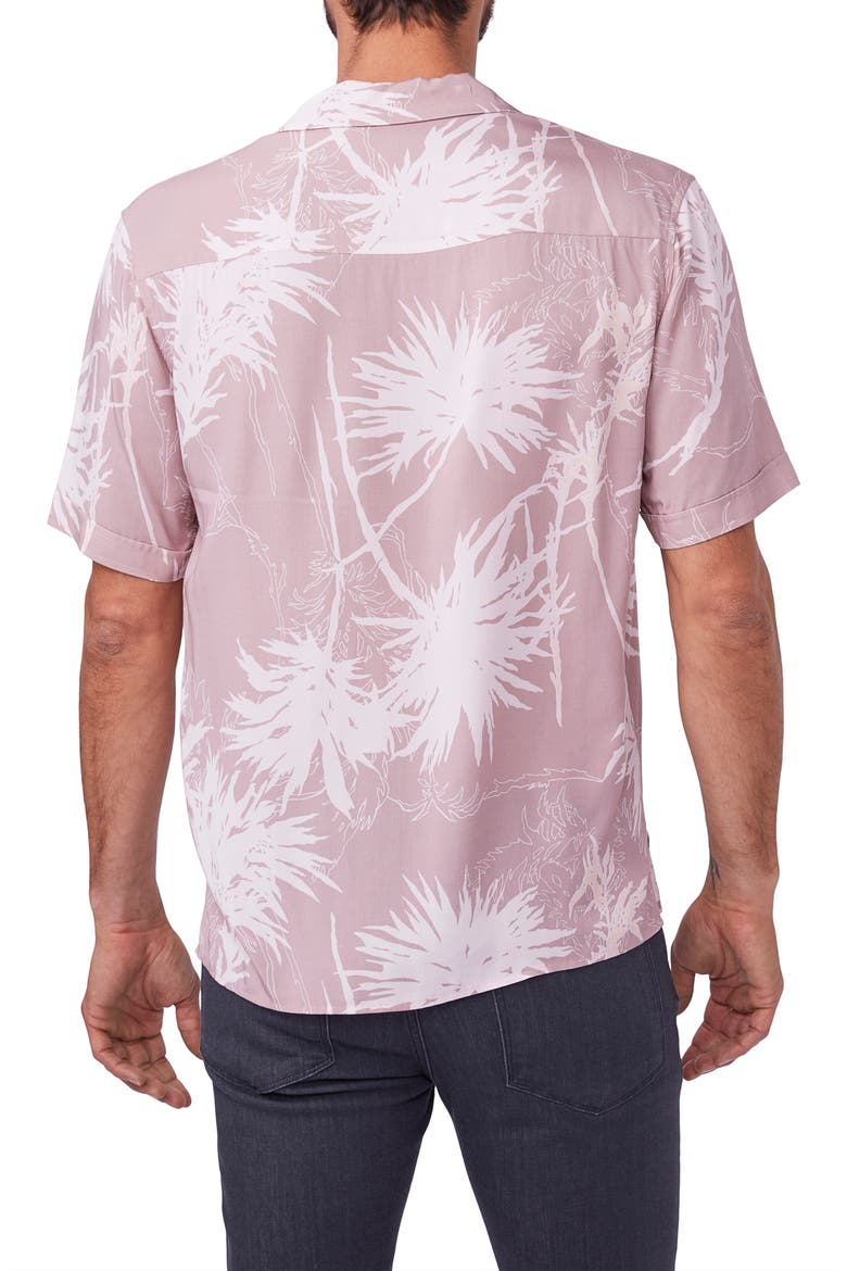 Landon Agave Print Short Sleeve Button-Up Camp Shirt, Alternate, color, DUSTY SUNSET