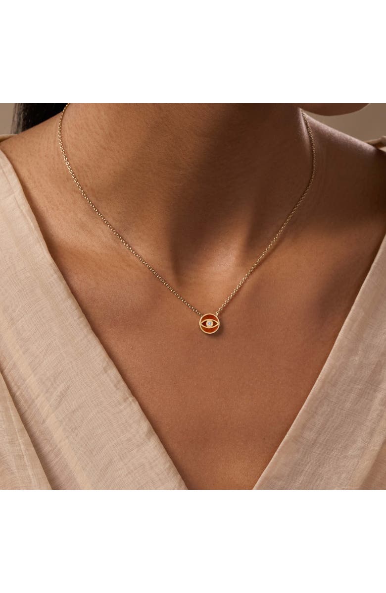Karma and Luck Eloquent Heart Carnelian Evil Eye Necklace, Alternate, color, 