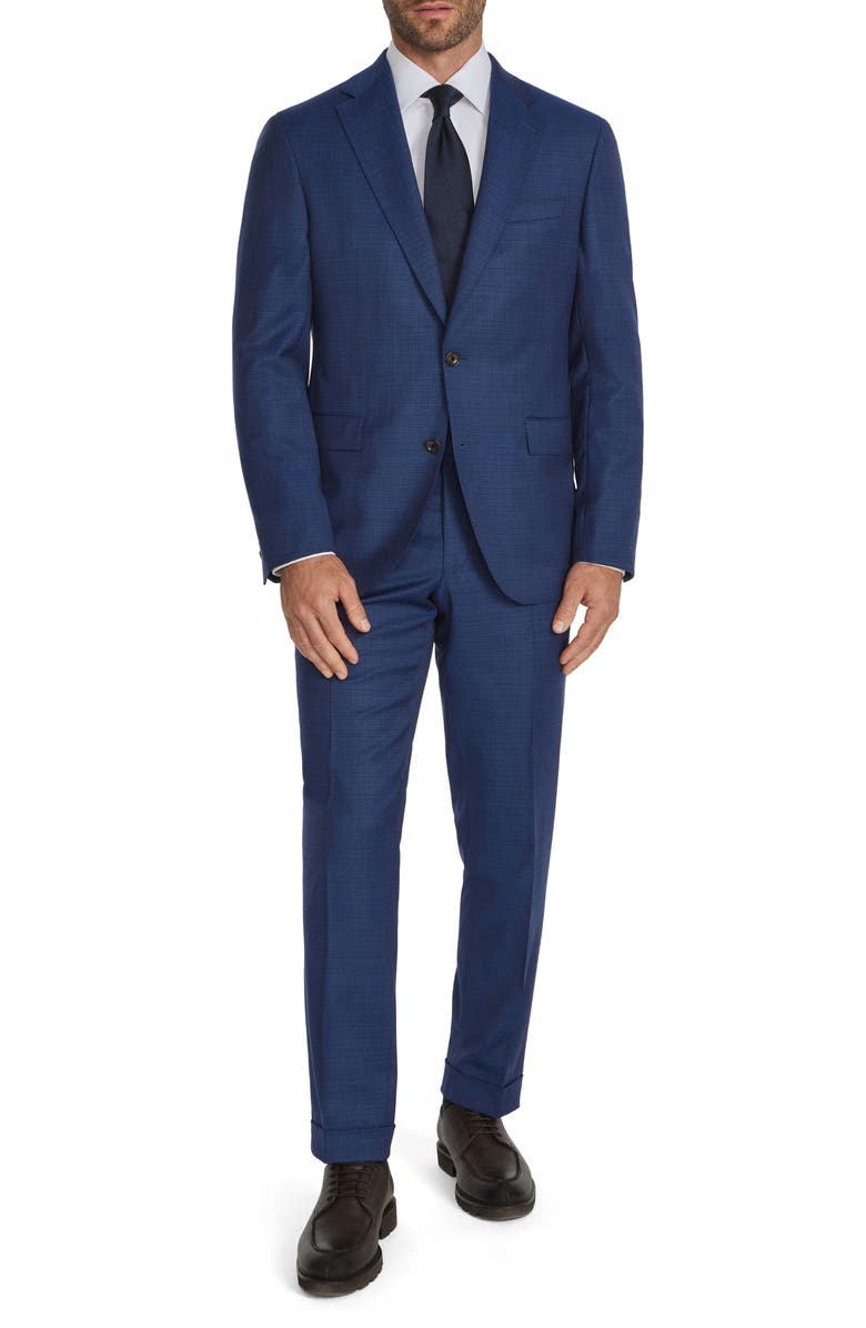 Jack Victor Esprit Blue Slub Wool Suit, Alternate, color, Mid Blue