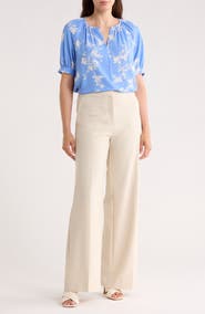 NORDSTROM RACK Gathered Neck Puff Sleeve Top