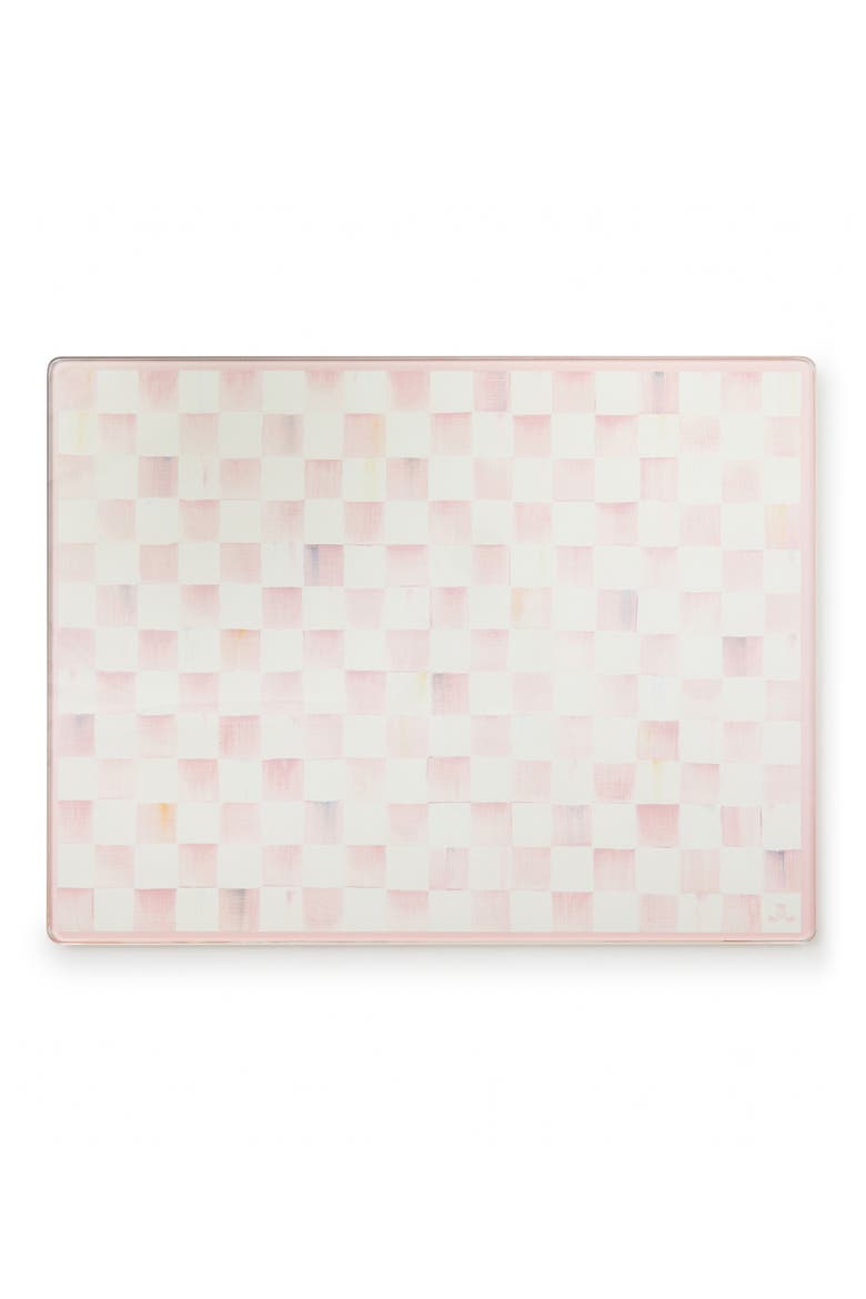 Rosy Check Set of 2 Glass Cutting Boards, Alternate, color, ROSY
