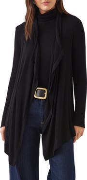 Karen Kane Ribbed Drape Front Cardigan